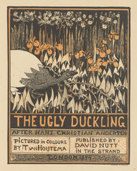 The Ugly Duckling 1894 poster print by Theo van Hoytema featuring vibrant colors and enchanting characters.