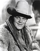 Black and white Bonanza cowboy portrait photo print featuring a cowboy in outfit with rifle.