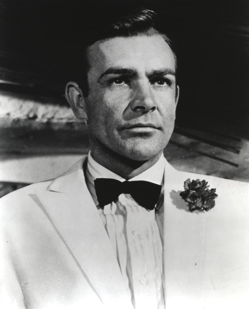 Sean Connery portrait in white tuxedo photo print