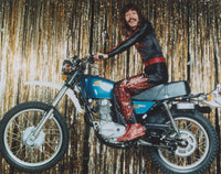 Doug Henning Riding a Motorbike Photo Print - 10x8