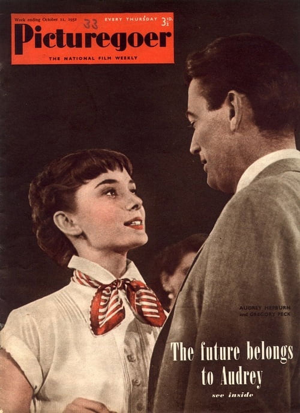 Audrey Hepburn Picturegoer magazine photo print in multiple sizes.