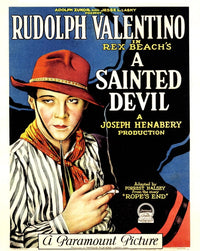 A Sainted Devil 1924 movie poster featuring Rudolph Valentino in Gaucho.