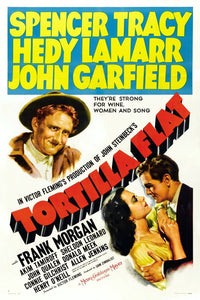 Tortilla Flat Movie Masterprint Poster featuring Spencer Tracy, Hedy Lamarr, and John Garfield in 1942 film.