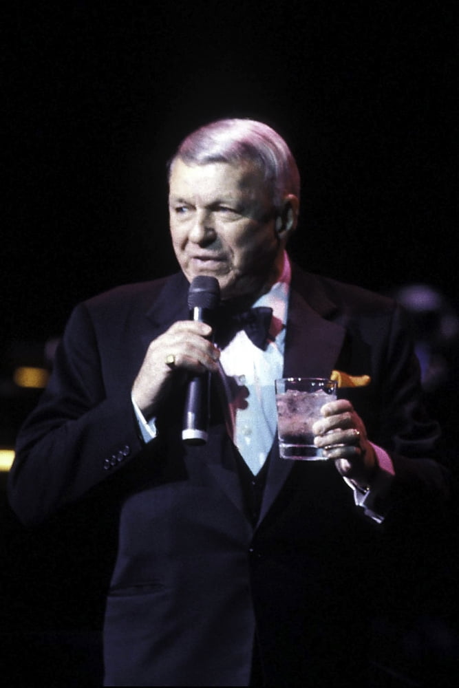 Frank Sinatra performing on stage at Radio City Music Hall photo print