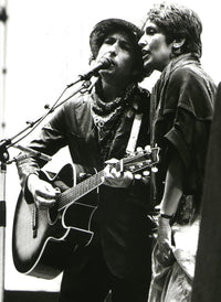 Bob Dylan and Joan Baez performing on stage in Hamburg photo print