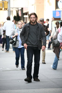 Bradley Cooper on location for Limitless film shoot in Manhattan, photo by Chris Cole.