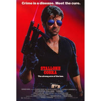 Cobra Movie Poster Print featuring Sylvester Stallone in action.