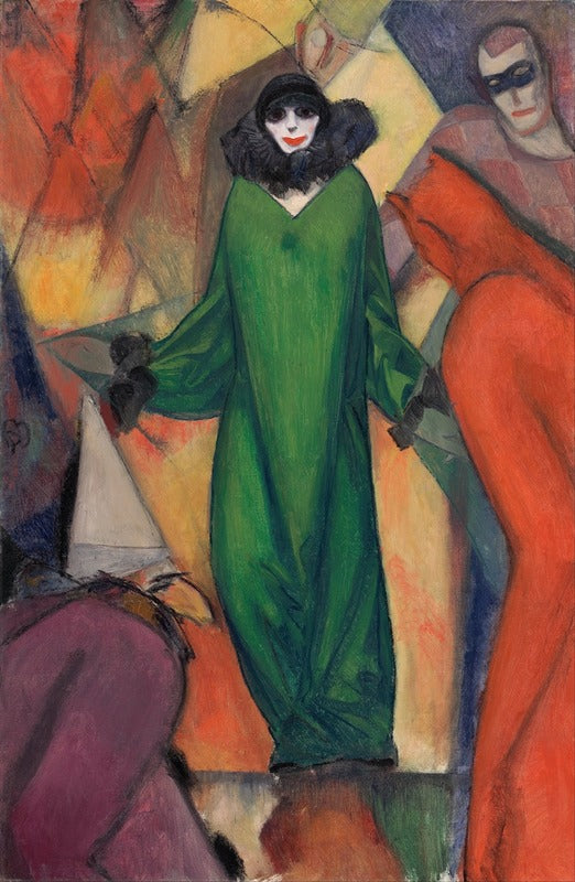 The Green Domino Art Print by Albert Bloch - vibrant artwork