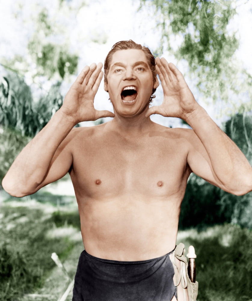 Johnny Weissmuller as Tarzan vintage photo poster print from the 1940s.