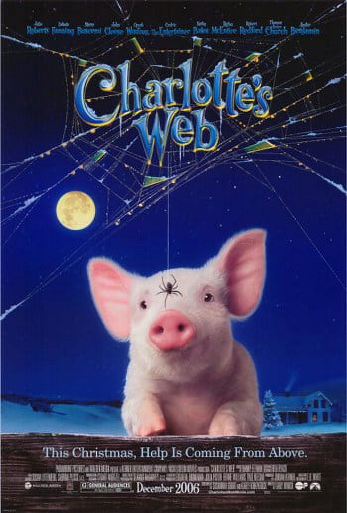 Charlotte's Web Movie Poster featuring Wilbur and Charlotte in a vibrant design.