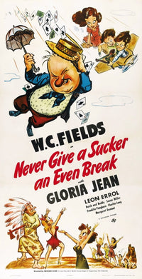 Never Give A Sucker An Even Break movie poster print featuring W.C. Fields and Gloria Jean.