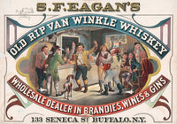 Vintage Rip Van Winkle Whiskey Advertisement Poster Print from 1878.