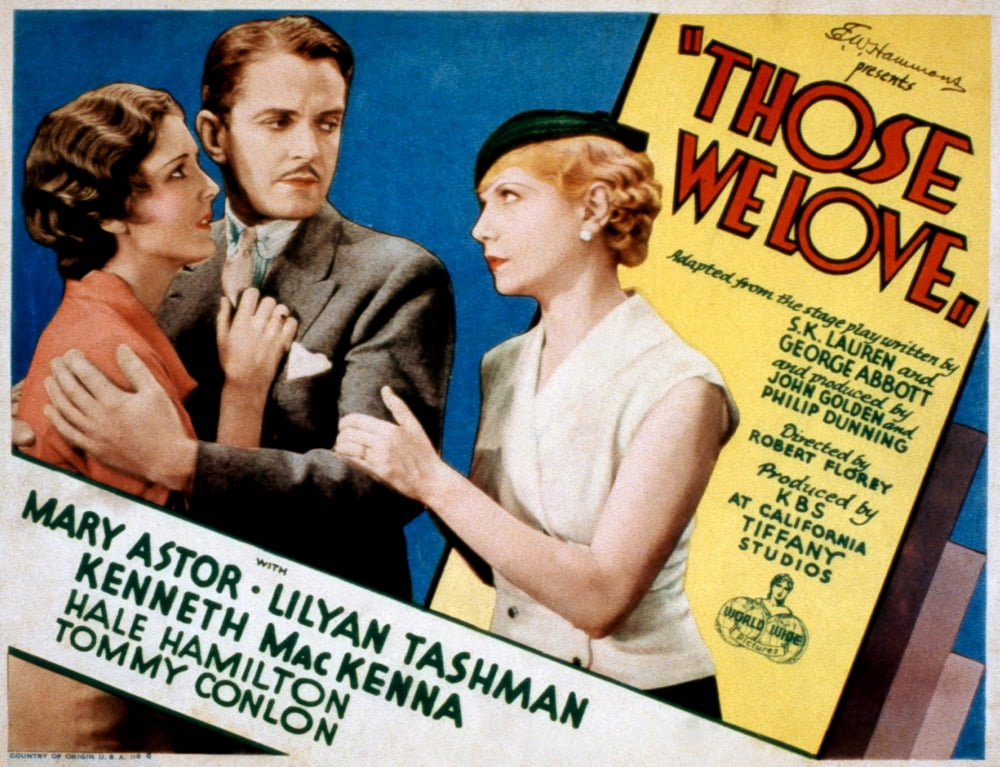 Those We Love movie masterprint poster featuring Mary Astor, Kenneth Mackenna, and Lilyan Tashman.
