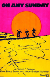 On Any Sunday 1971 movie poster art print showcasing motorcycle racing.