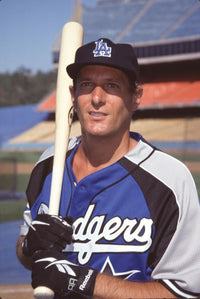 Michael Bolton in Dodgers uniform holding bat photo print 8x10