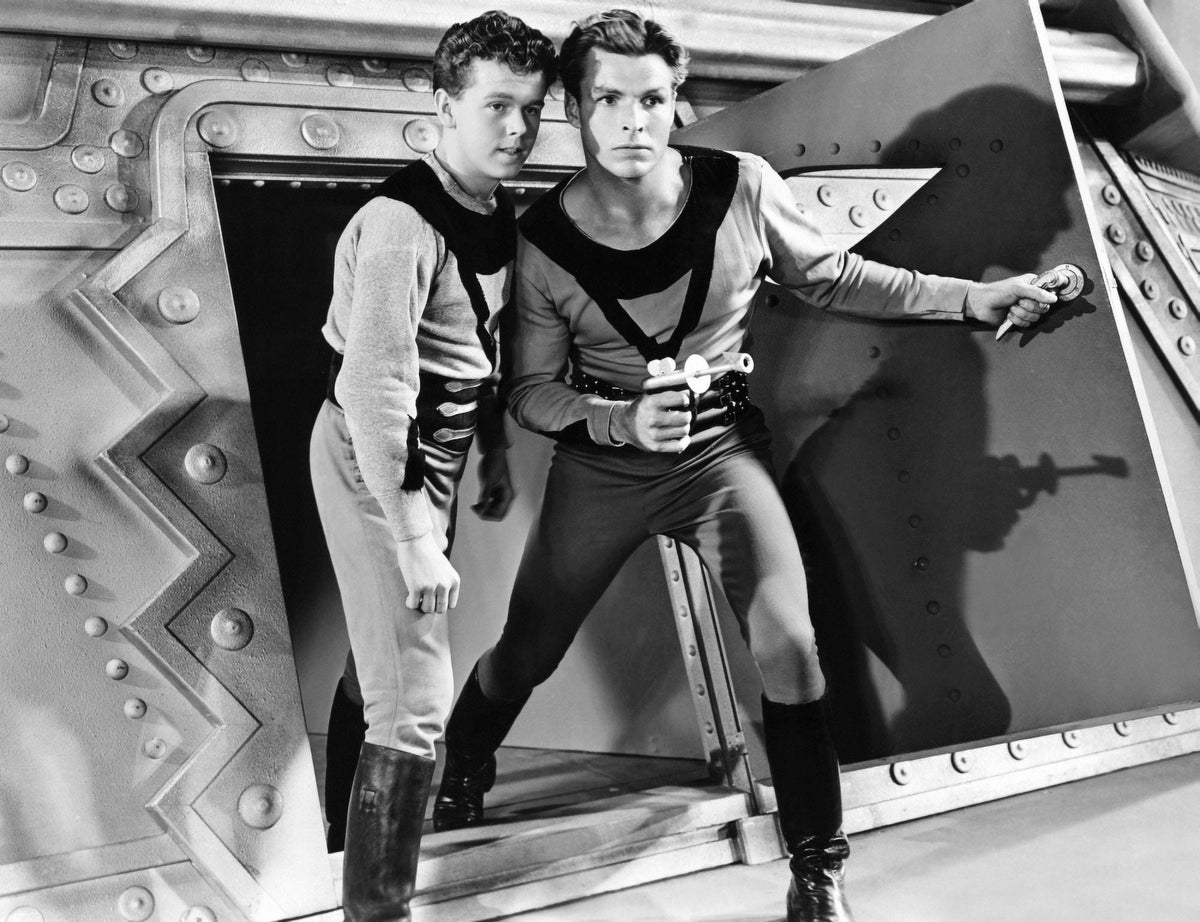 Buck Rogers photo print featuring Jackie Moran and Buster Crabbe from 1939.