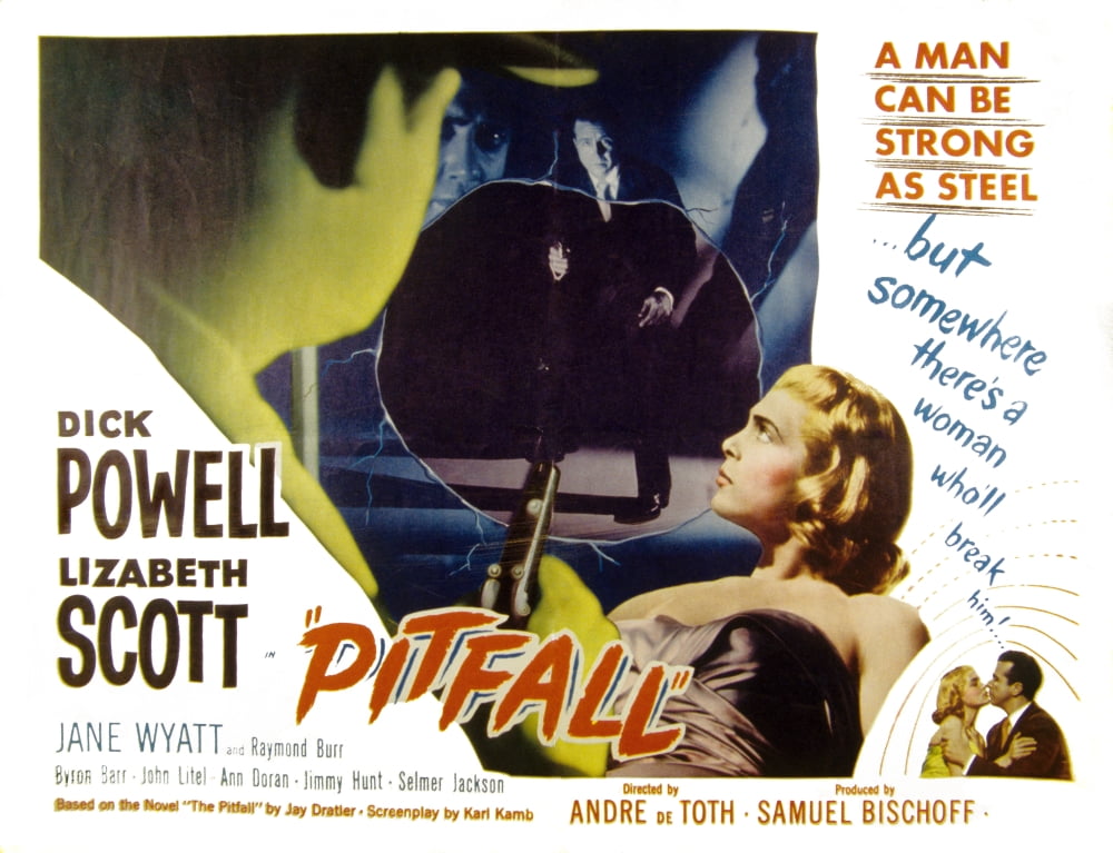 Pitfall Movie Masterprint Poster featuring Dick Powell and Lizabeth Scott (14x11)