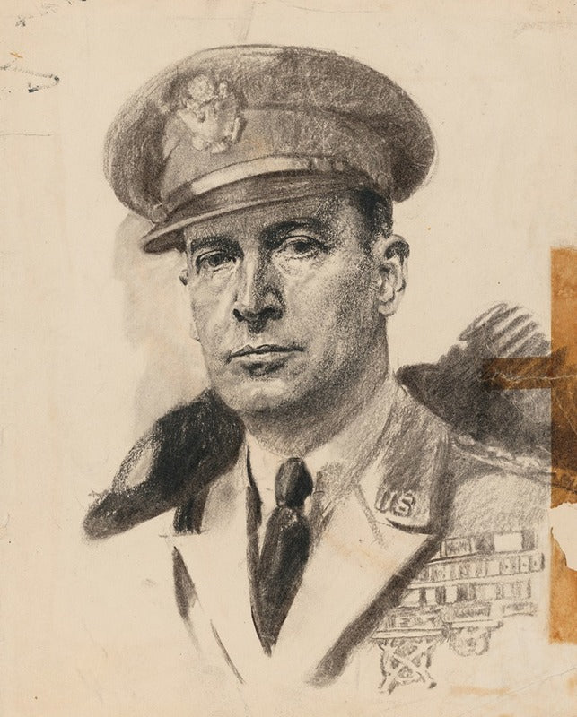 Douglas MacArthur historical poster print by Samuel Johnson Woolf.