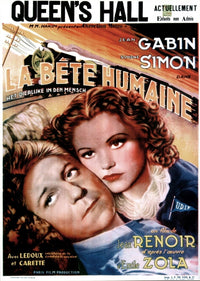 La Bete Humaine movie masterprint poster featuring Jean Gabin, 1938.