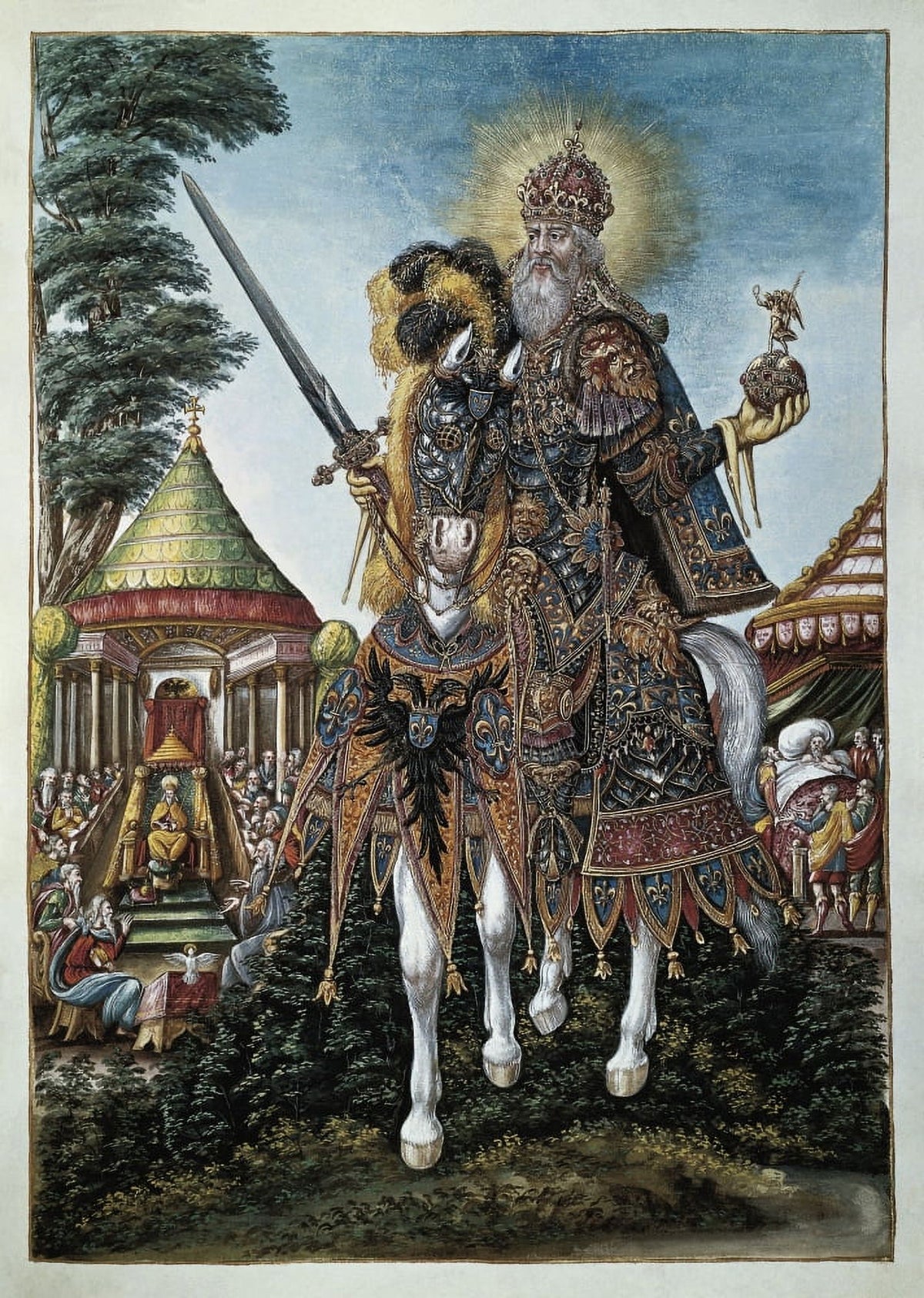 Charlemagne historical poster print showcasing the influential leader
