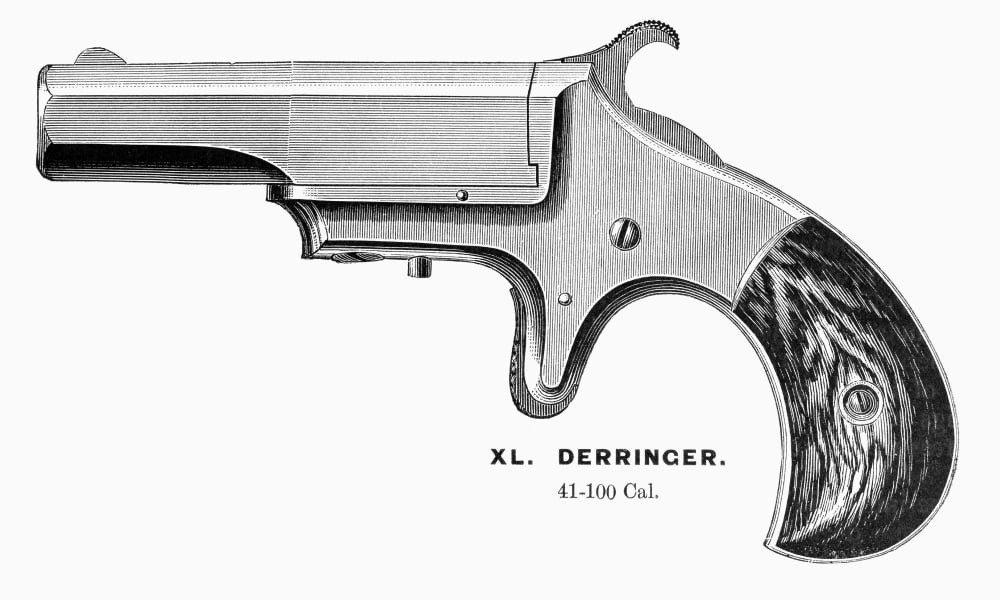 19th Century Derringer Pocket Pistol Engraving Poster Print