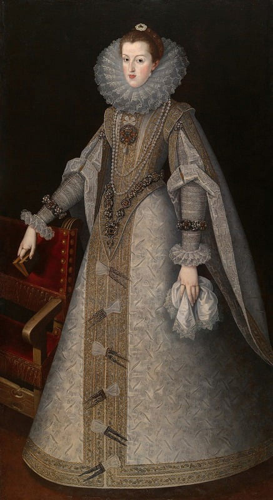 Queen Margaret of Spain poster print by Andres Lopez Polanco, fine art print, early 17th-century portrait.