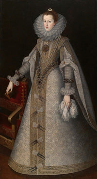 Queen Margaret of Spain poster print by Andres Lopez Polanco, fine art print, early 17th-century portrait.