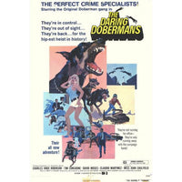 Daring Dobermans Movie Poster Print showcasing adventurous dogs.