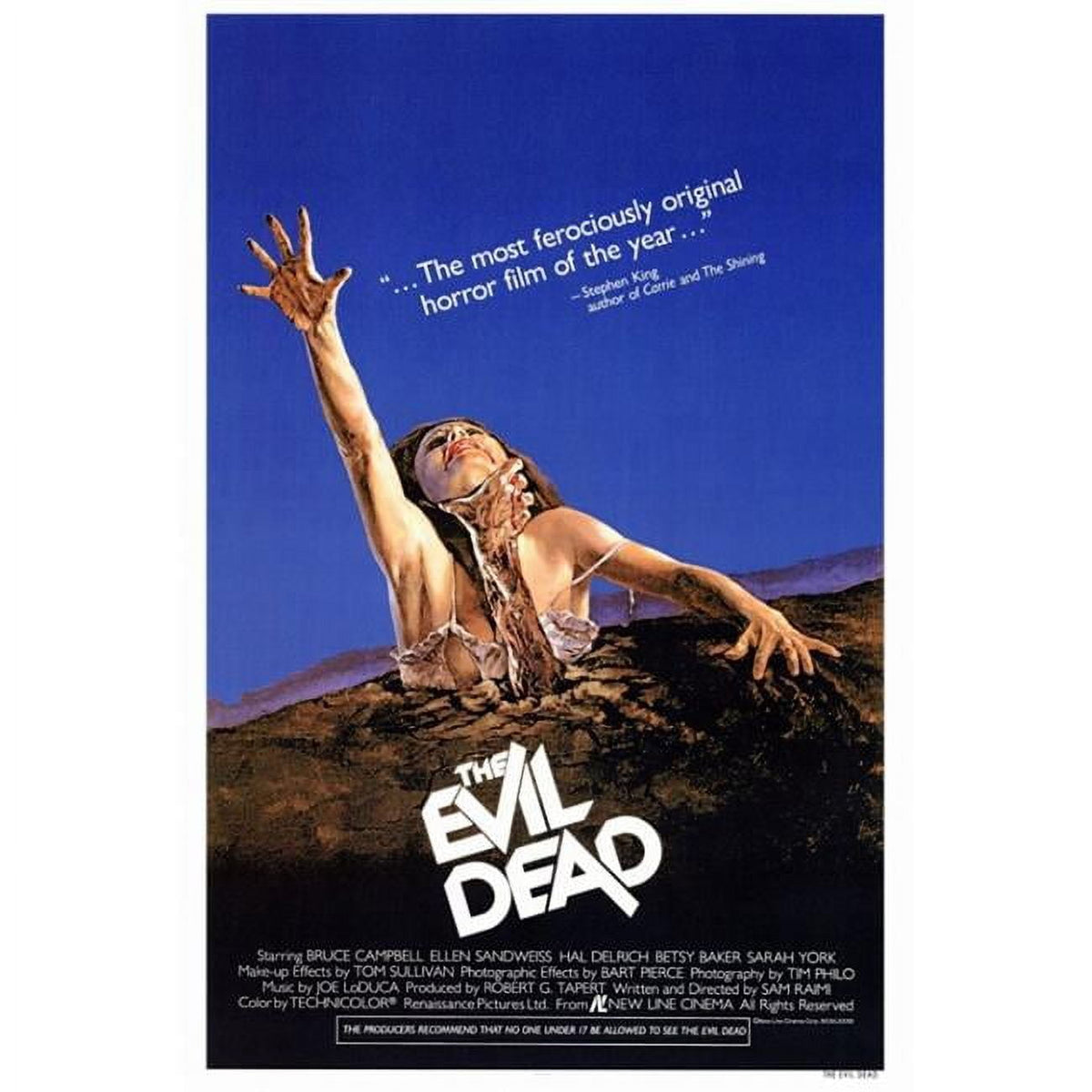 The Evil Dead Movie Poster Print, iconic horror art, 27 x 40 inches.