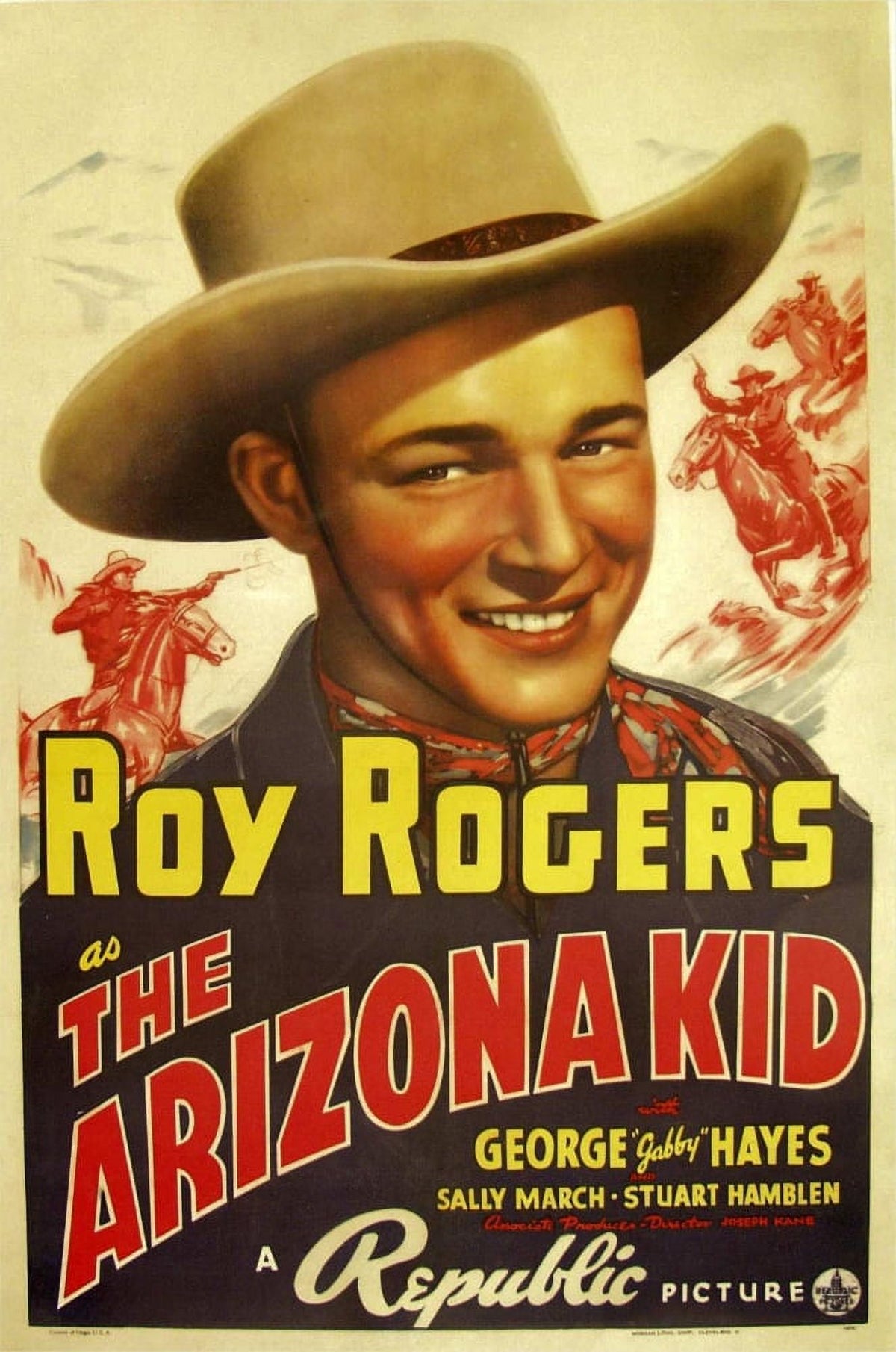 The Arizona Kid 1939 movie poster featuring Roy Rogers, classic Western film art.
