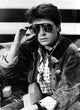 Michael J. Fox wearing aviator sunglasses and denim jacket photo print