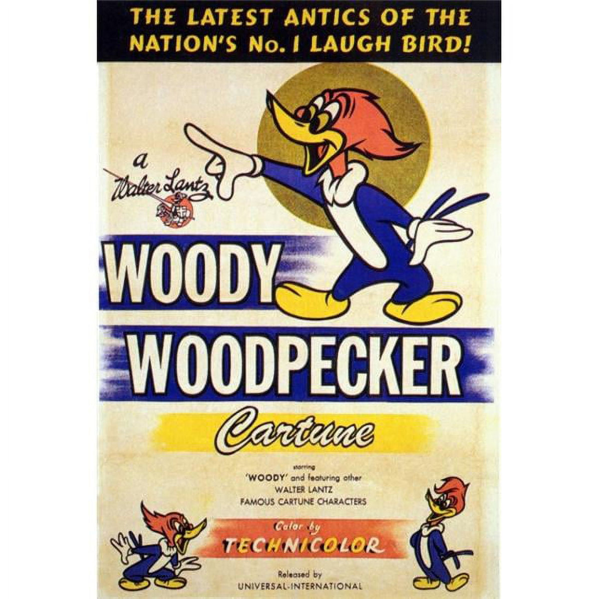 Woody Woodpecker Movie Poster Print in vibrant colors, size 27 x 40.