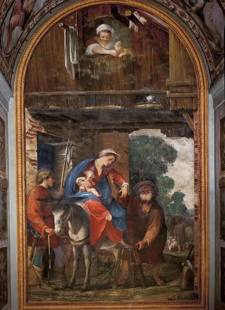 Holy Family Arriving at the Inn Poster Print