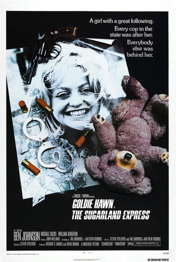 The Sugarland Express movie poster print featuring Goldie Hawn (1974) in vibrant colors.