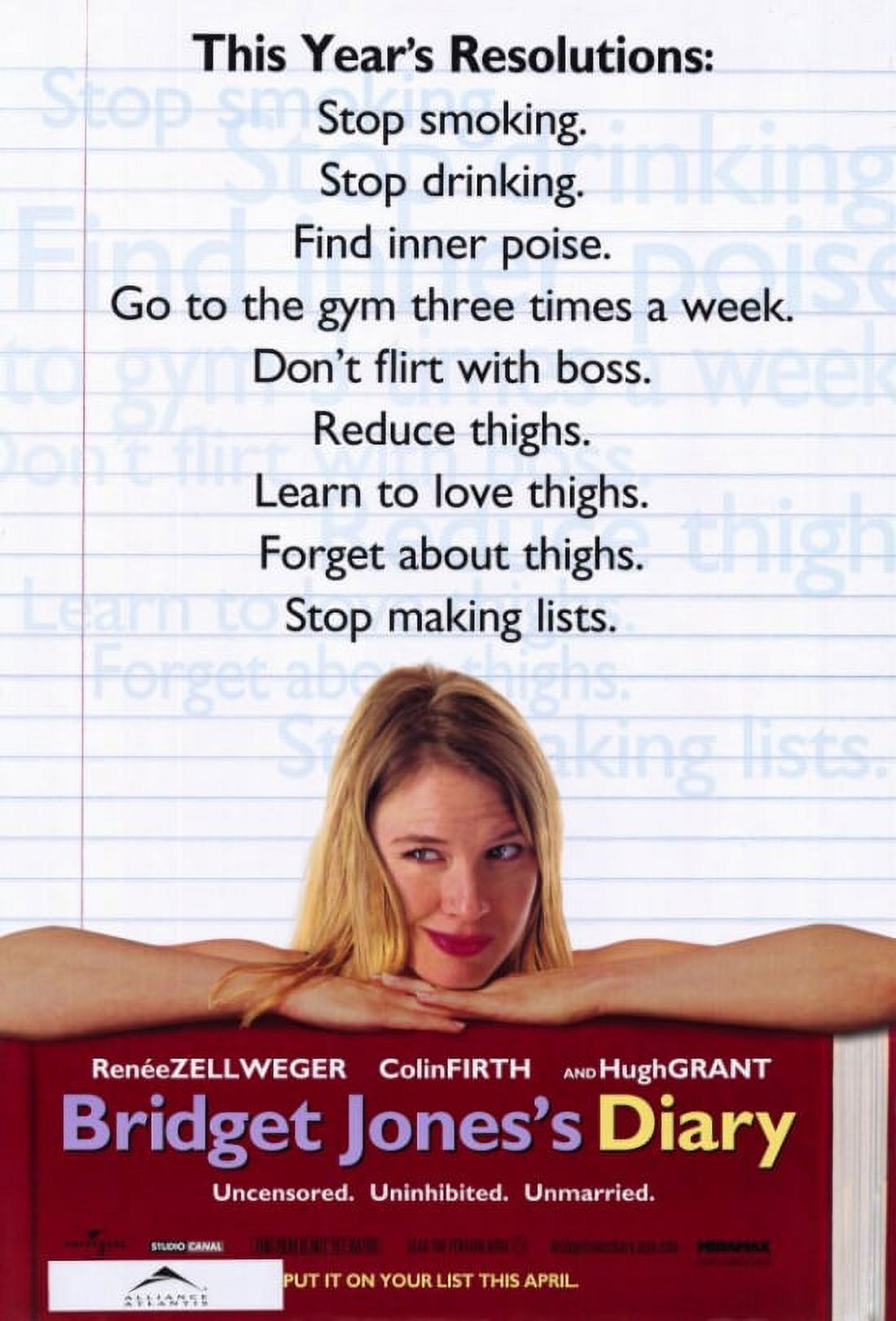Bridget Jones's Diary movie poster 11x17 print