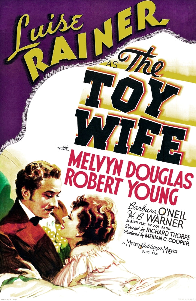 The Toy Wife movie masterprint poster featuring Melvyn Douglas and Luise Rainer, 1938 classic film art.