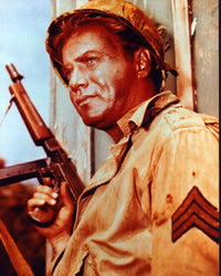 Vic Morrow holding a gun in combat photo print
