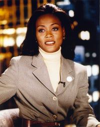 Elegant photo print of Robin Givens posed in a white turtleneck.