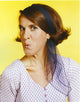 Ruth Buzzi close-up portrait photo print with yellow background.
