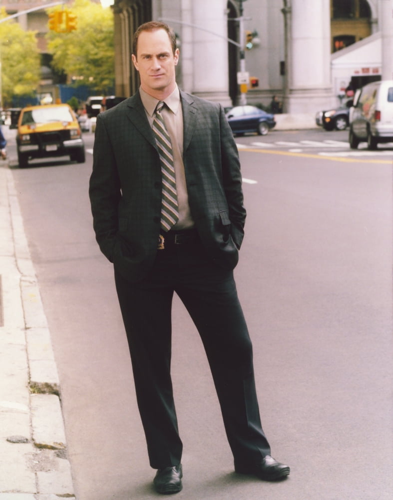 Portrait photo print of Christopher Meloni standing in a coat
