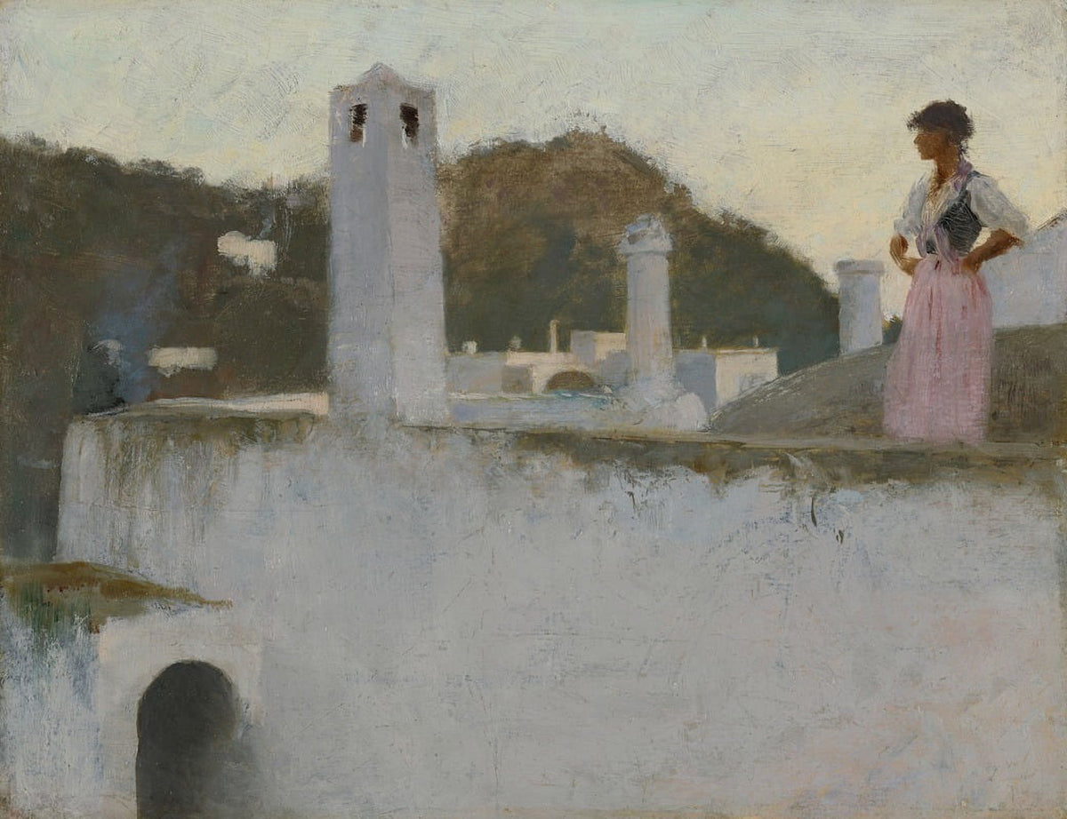 View of Capri art print by John Singer Sargent, capturing the beauty of the Italian coastline.