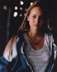 Leelee Sobieski posed in blue jacket portrait photo print.