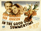 In The Good Old Summertime movie masterprint poster featuring Van Johnson and Judy Garland.