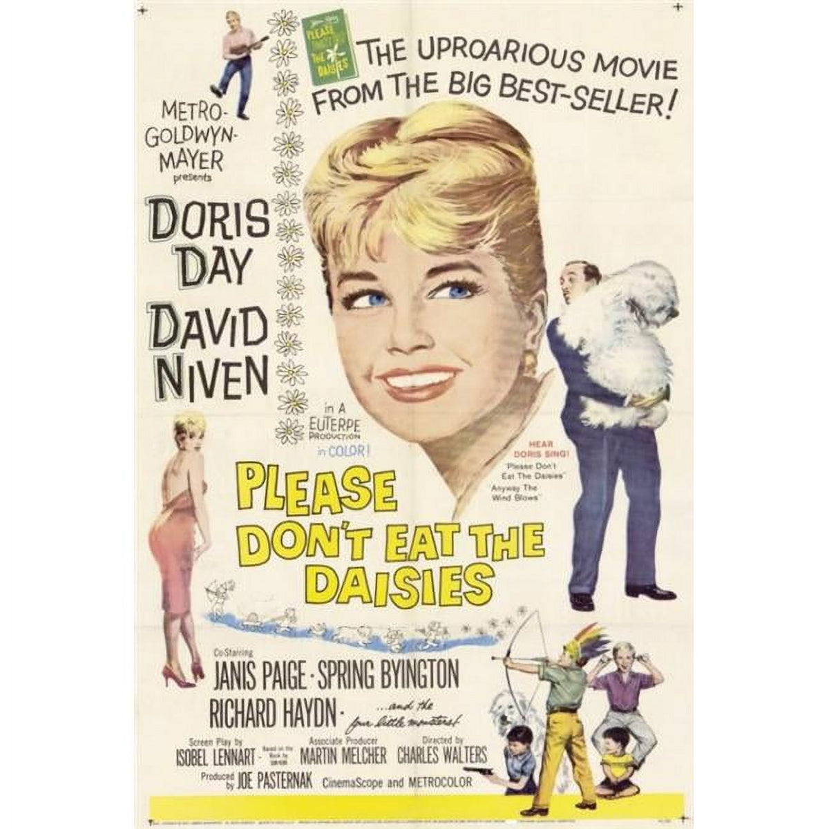 Please Don't Eat the Daisies movie poster print, vintage film art.