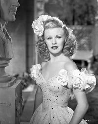 Ginger Rogers elegant portrait photo print in white dress