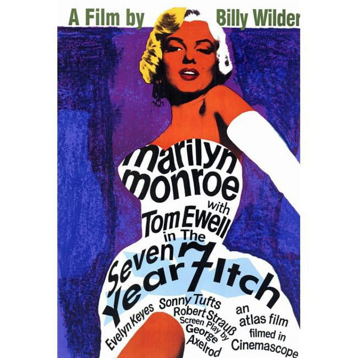 The Seven Year Itch Movie Poster Print featuring Marilyn Monroe.
