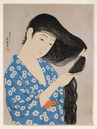 Woman Combing Her Hair Fine Art Print by Hashiguchi Goyō, 1920