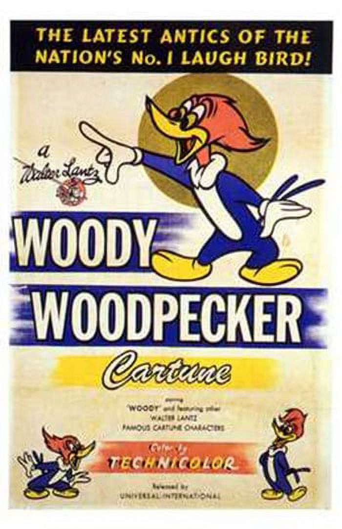 Woody Woodpecker Movie Poster 11x17 print featuring the classic cartoon character.