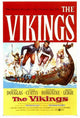 The Vikings movie poster print showcasing epic adventure and Norse mythology.