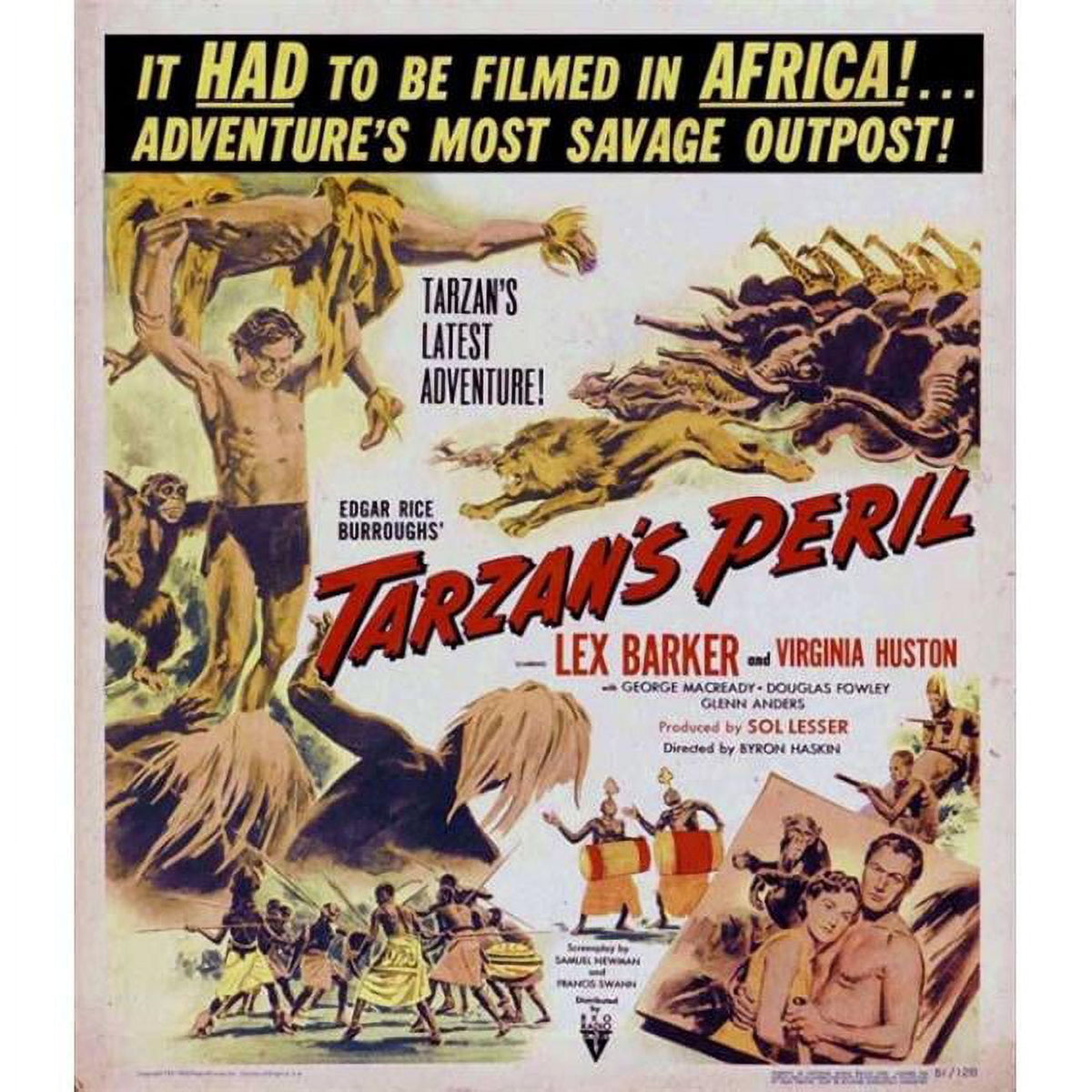 Tarzan's Peril Movie Poster Print - 27x40 size art print